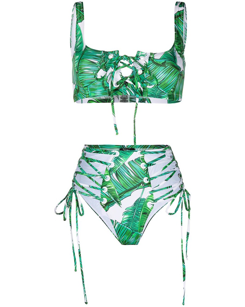 Noire Swimwear Damen Hoch sitzendes 'Jungle' Bikinihöschen
