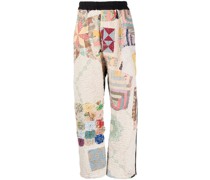 Gerade Hose im Patchwork-Look