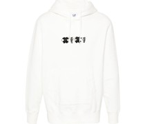 flocked-logo cotton hoodie