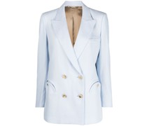 double-breasted linen blazer