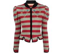 Gestreifter Oma Cardigan