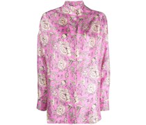 Seidenhemd mit Blumen-Print