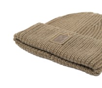 logo-patch knit beanie