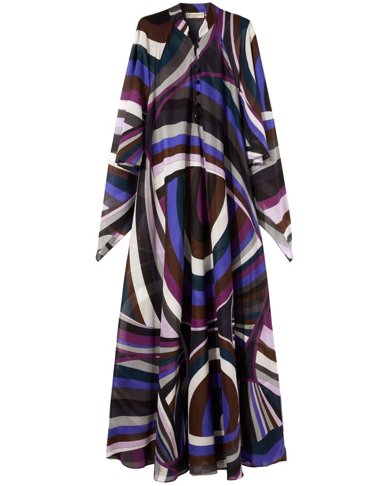 Emilio Pucci Damen Maxikleid mit abstraktem Print