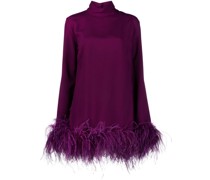 Minikleid mit Federbesatz