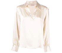 Drapierte Bluse mit V-Ausschnitt