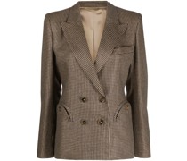 Doppelreihiger Blazer mit Check