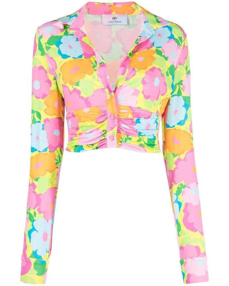 Chiara Ferragni Damen Hemd mit Blumen-Print