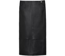 leather midi skirt