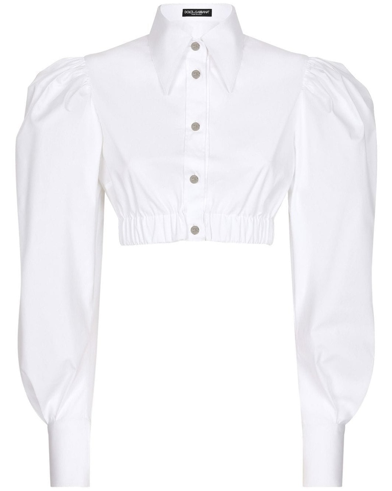 Dolce & Gabbana Damen Cropped-Hemd mit Puffärmeln Dolce & Gabbana Damen Cropped-Hemd mit Puffärmeln