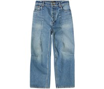 Cropped-Jeans mit Stone-Wash-Effekt