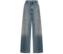 Halbhohe Wide-Leg-Jeans