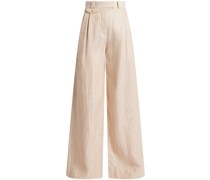 Leinenhose mit hohem Bund