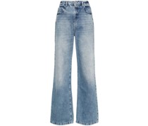 Fly-rivet straight-leg jeans