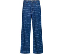 Straight-Leg-Jeans mit Logo-Print