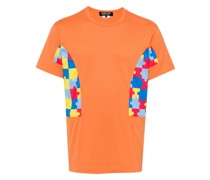 puzzle-print cotton T-shirt