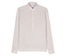 cutaway-collar linen shirt