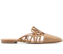 Spitze Mules mit Kristallen