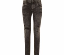 Schmale Jeans im Distressed-Look