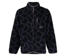 abstract-pattern fleece jacket