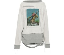 Inside-Out-Sweatshirt mit Cowboy-Print