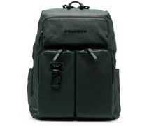 Rucksack aus Leder mit Logo