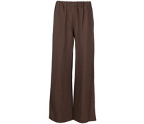 wide-leg linen-blend trousers