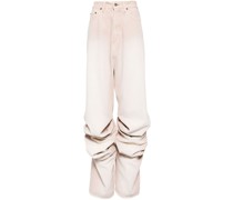 wrinkled mid-rise wide-leg jeans