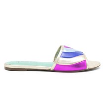 Pantoletten in Colour-Block-Optik
