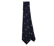 Parrot-pattern silk tie