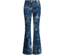 Ausgestellte Jeans mit grafischem Print