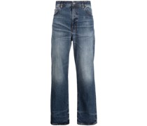 Gerade Jeans mit Stone-Wash-Effekt