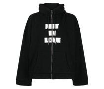 Kapuzenjacke mit Text-Print