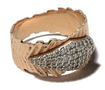 14kt Rotgoldring mit Diamanten