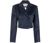 Cropped-Jacke mit Blumen-Print