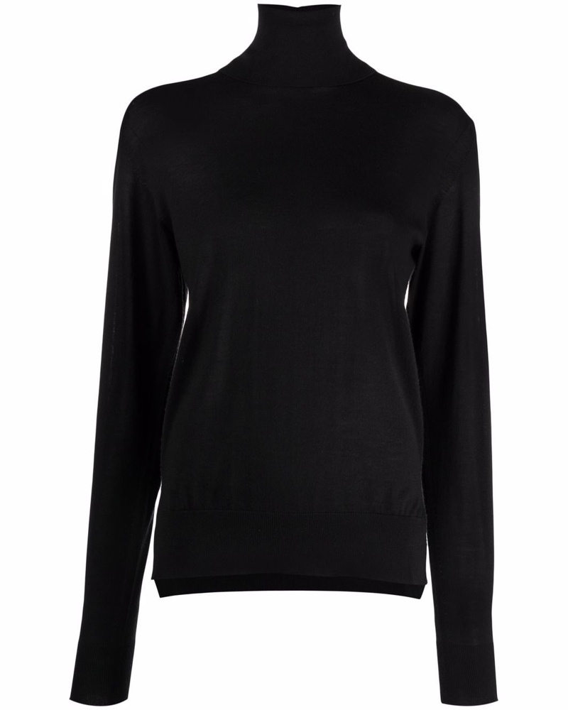 Jil Sander Damen Fein gestrickter Rollkragenpullover