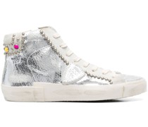 High-Top-Sneakers in Metallic-Optik