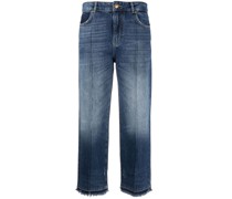 Cropped-Jeans mit ungesäumten Kanten