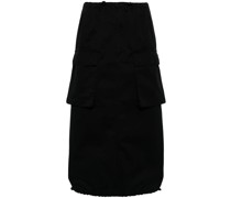 drawstring-waist cotton midi skirt