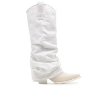 Kniehohe Stiefel im Layering-Look 70mm