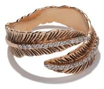 14kt Rotgoldring mit Diamanten