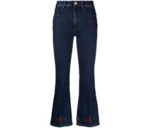Bestickte Cropped-Jeans