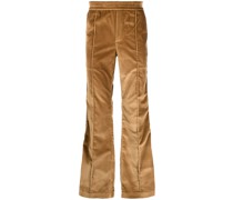 Wide-Leg-Hose in Samtoptik