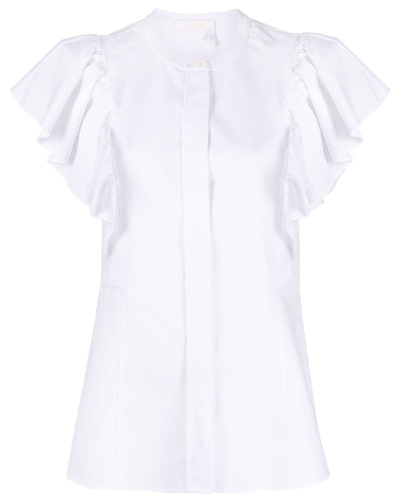 Chloé Damen Bluse mit Volant-Ärmeln