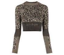 Cropped-Pullover mit Leoparden-Print