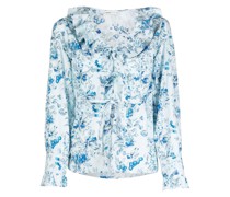 Gerüschte Bluse mit Blumen-Print