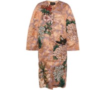 Mantel mit Pailletten und floralem Print