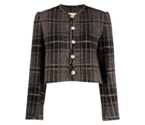 check-pattern cropped jacket