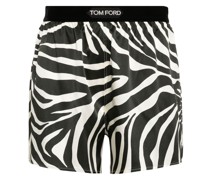 Satin-Shorts mit Zebra-Print