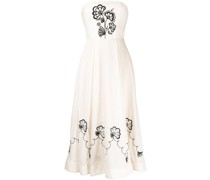 Midikleid mit Blumenstickerei